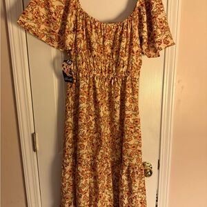 Blush Orange Floral Maxi Dress